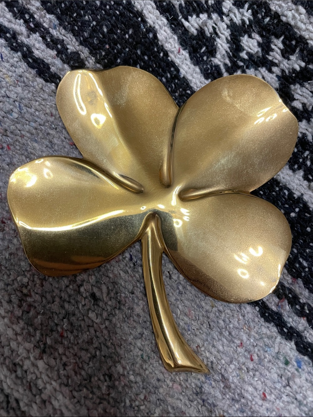 Vintage Gerity 24k Gold-Plated Shamrock